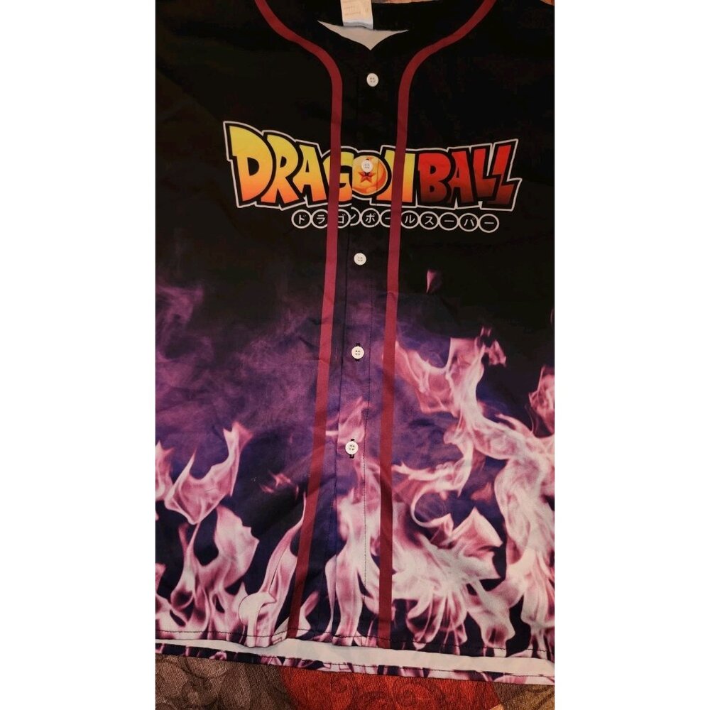 DRAGON BALL Z womens medium 165/88A baseball jersey all over print............B7 - Picture 5 of 11